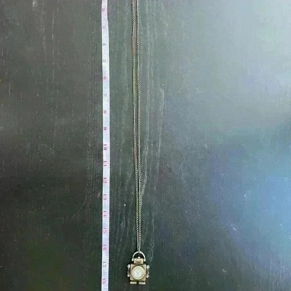 Vintage Retro Y2K Robot Sci-Fi Stainless Cyber Core Steel Clock Hipster Necklace - Picture 8 of 8